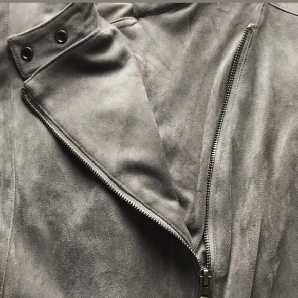 Adrienne Vittadini Faux Suede Moto Jacket - Picture 3 of 6